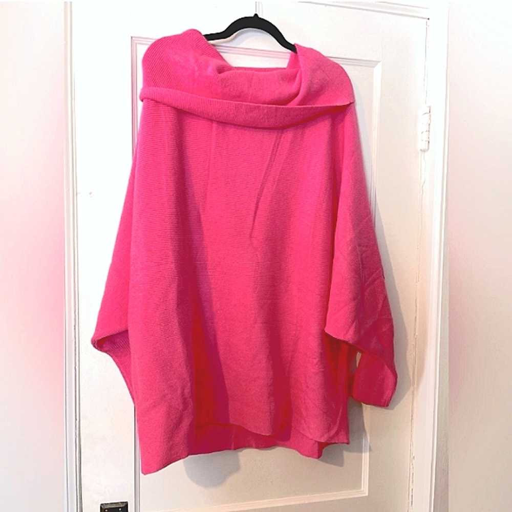 DAVI & DANI Vibrant Pink Cowl Neck Mini Dress Plus Size 3XL NWT - Picture 6 of 9